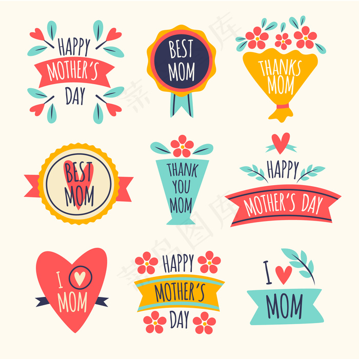 母亲节标签系列图纸