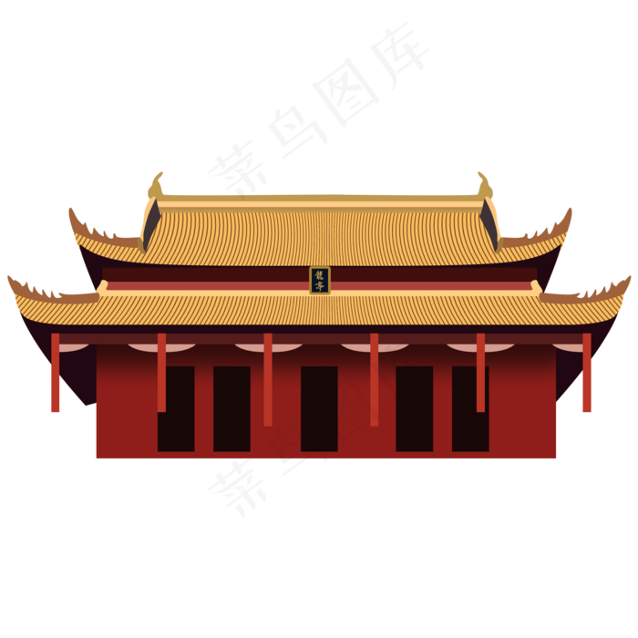 卡通手绘龙亭可商用元素