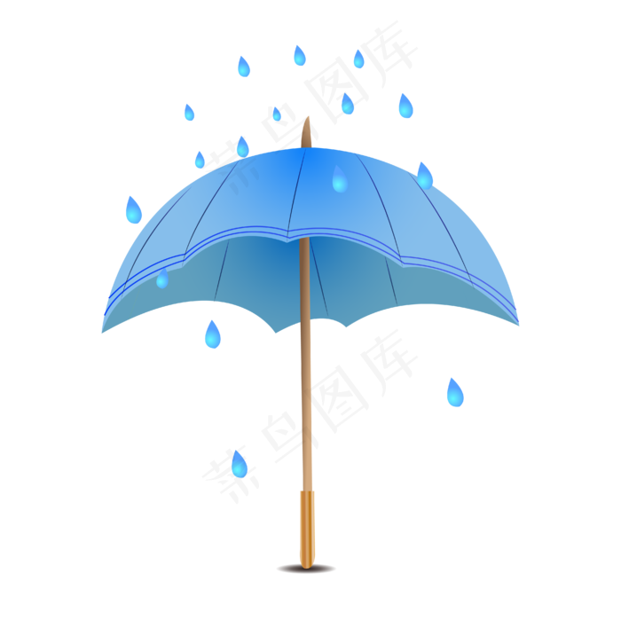 矢量卡通蓝色雨伞(4167*4167px 300 dpi )ai矢量模版下载