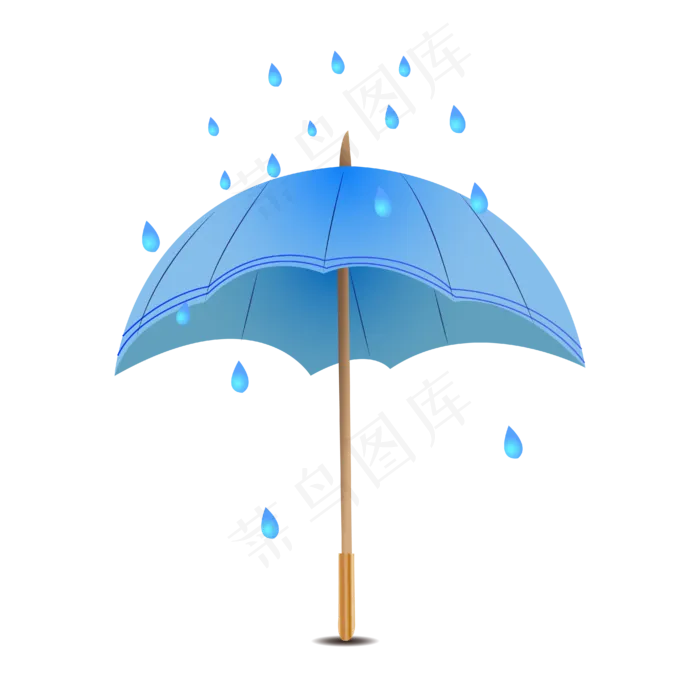 矢量卡通蓝色雨伞(4167*4167px 300 dpi )ai矢量模版下载