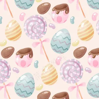 水彩画复活节图案