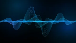 抽象蓝色数字均衡器，声波模式元素矢量