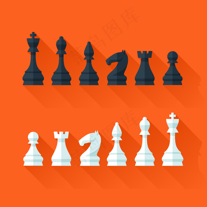 国际象棋数字集现代风格的概念和网络。插图eps,ai矢量模版下载