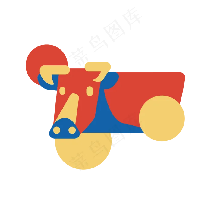 色块牛年(2000X2000(DPI:299))ai矢量模版下载