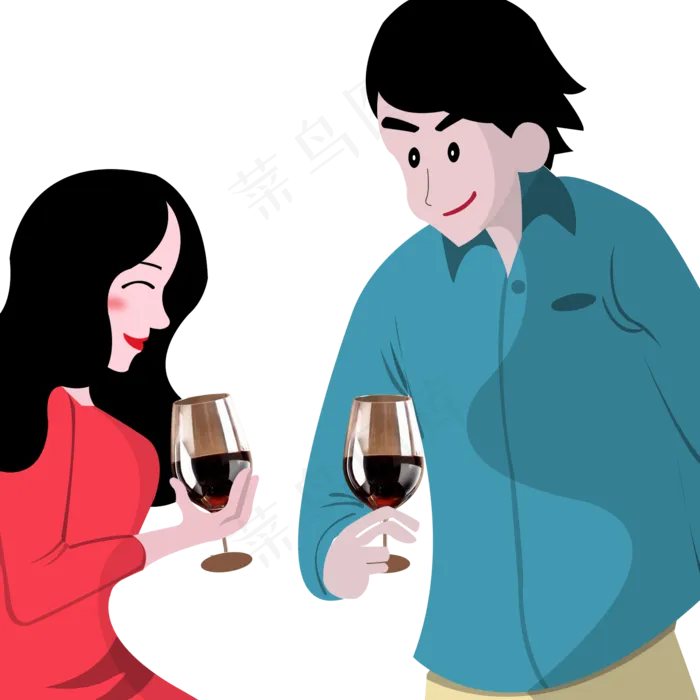 举杯喝红酒的情侣元素设计(2000X2000(DPI:96))psd模版下载