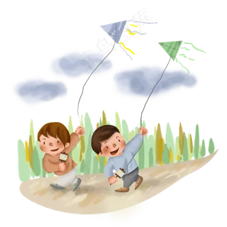 秋分放风筝的儿童
