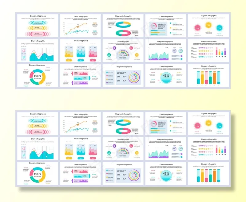 捆绑业务和财务信息图形演示幻灯片模板eps,ai矢量模版下载