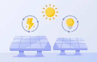 清洁能源概念太阳能电池闪电灯泡灯太阳