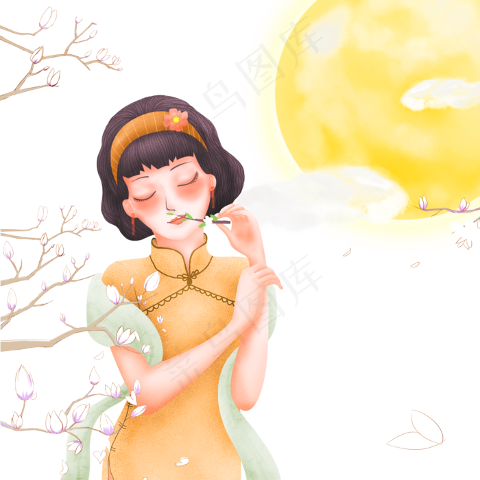 中秋节花好月圆(2000X2000(DPI:72))psd模版下载