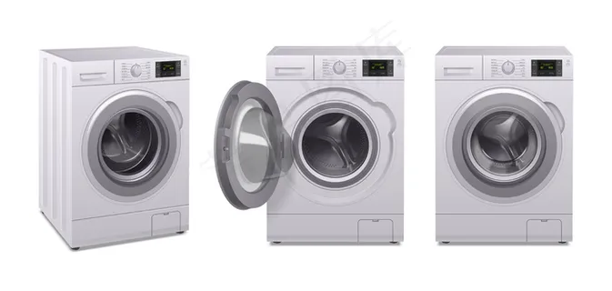 洗衣机逼真图标集三大家电产品于一身