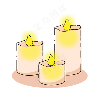 MEB蜡烛手绘元素