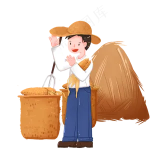 秋季丰收怀抱玉米的农民