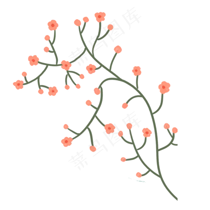 粉色梅花小花(2000X2000(DPI:300))psd模版下载