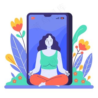 平面在线瑜伽课程概念