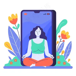 平面在线瑜伽课程概念