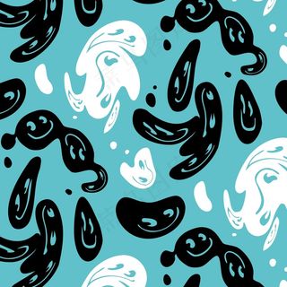 黑白扭曲表情图案模板