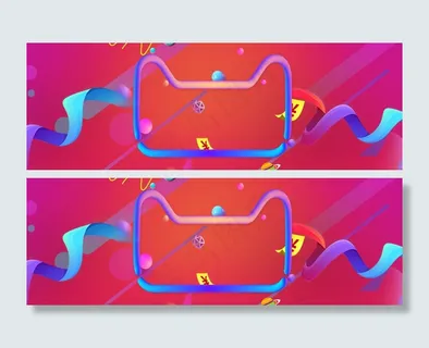 双12狂欢节几何丝带红色banner