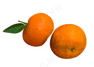 两个黄色水果橘子
