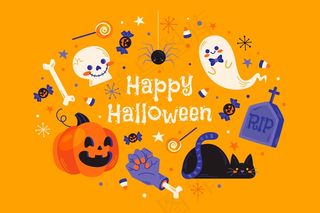 万圣节背景可爱元素