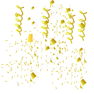 手绘金色元旦丝带装饰 手绘金色元旦丝带装饰