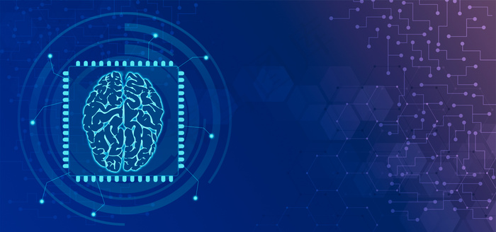 智能科技AI芯片大脑背景