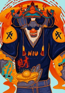 牛年插画 牛年海报 新春海报