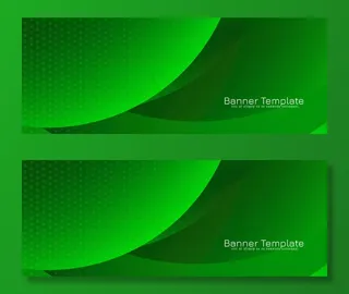 有光泽的绿色现代波浪式横幅banner