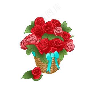 红色七夕玫瑰花