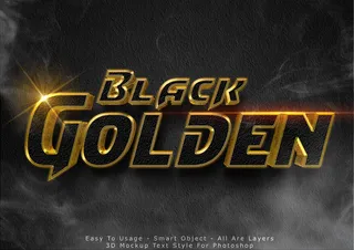 3d黑色闪光模板文本效果