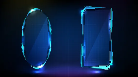 蓝色发光科技的抽象未来背景科幻框架hud ui 蓝色发光科技的抽象未来背景科幻框架hud ui