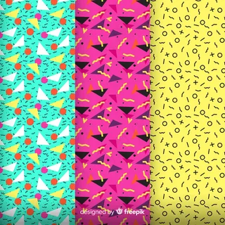 多彩孟菲斯图案组合