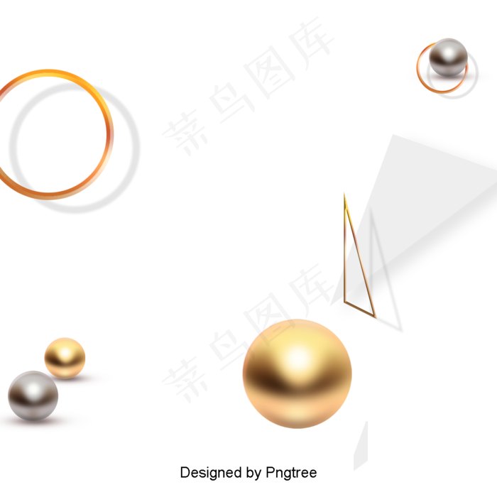 创意三维金属几何元素