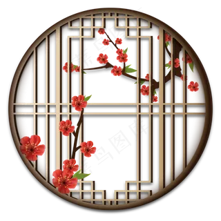 中式窗户梅花装饰 中式窗户梅花装饰