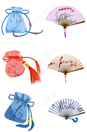 中国风荷包折扇合集