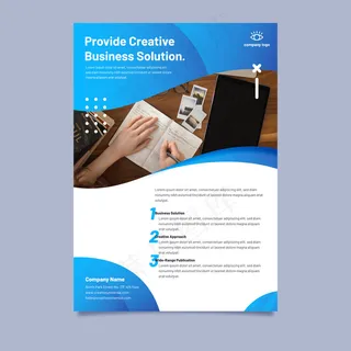 带照片的抽象商务宣传单,DM传单