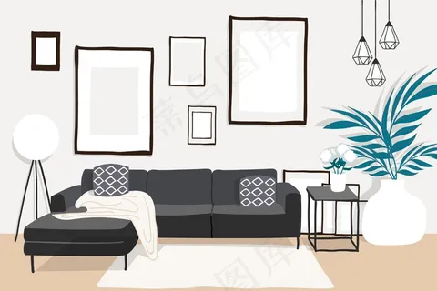 家庭室内背景主题