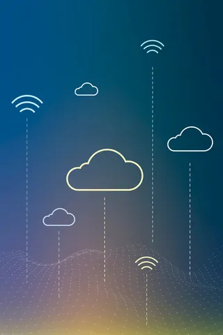 社交媒体横幅banner的云网络系统背景矢量