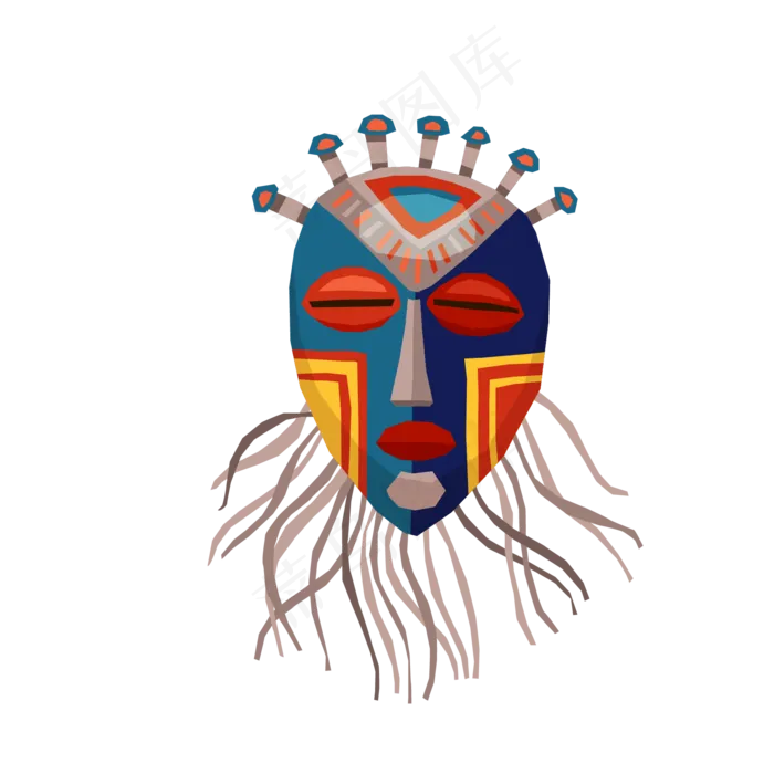 中元节卡通祭祀面具矢量图ai矢量模版下载