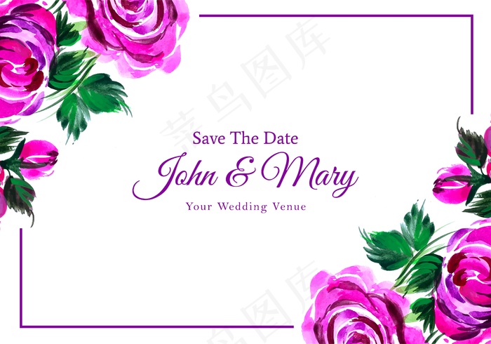 鲜花婚礼请柬模板