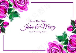 鲜花婚礼请柬模板