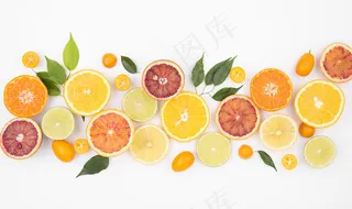 桌面上新鲜水果的顶视图选择