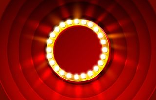 红框复古广告牌，空白showtime文本。