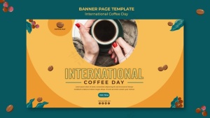 国际咖啡日横幅banner设计