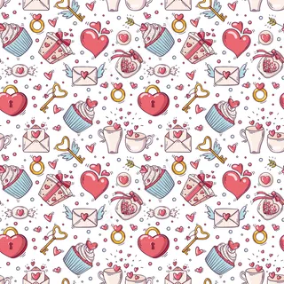 情人节插画无缝图案