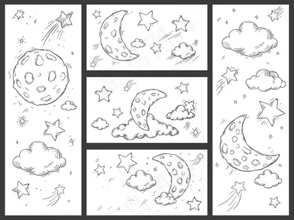 用月亮勾勒夜空