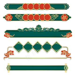 国潮烫金标题框矢量图