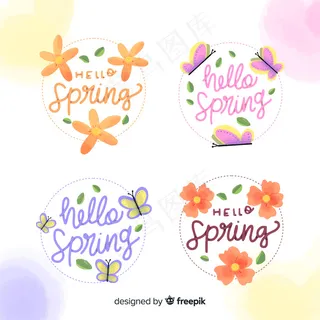 花蝶春季标签系列