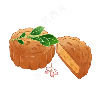 中国风水彩画中秋节月饼