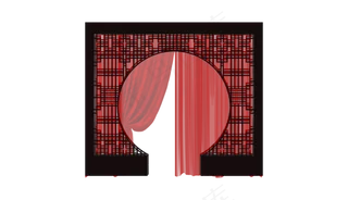 七夕节红色中式婚庆暖帐屏风场景