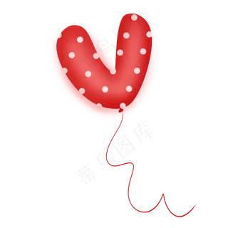 大红色波点字母V情人节气球